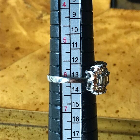 Natural Orange Sapphire Sterling Silver Ring Size 6 - Picture 7 of 8